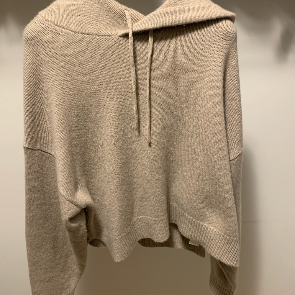 Babaton aritzia luxe cashmere hoodie heather twine